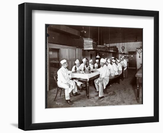 Chefs Eating Lunch at Sherry's Restaurant, New York, 1902-Byron Company-Framed Giclee Print