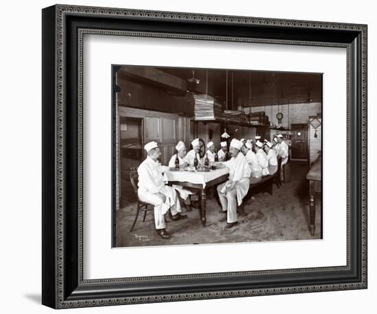 Chefs Eating Lunch at Sherry's Restaurant, New York, 1902-Byron Company-Framed Giclee Print