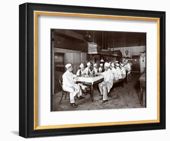 Chefs Eating Lunch at Sherry's Restaurant, New York, 1902-Byron Company-Framed Giclee Print