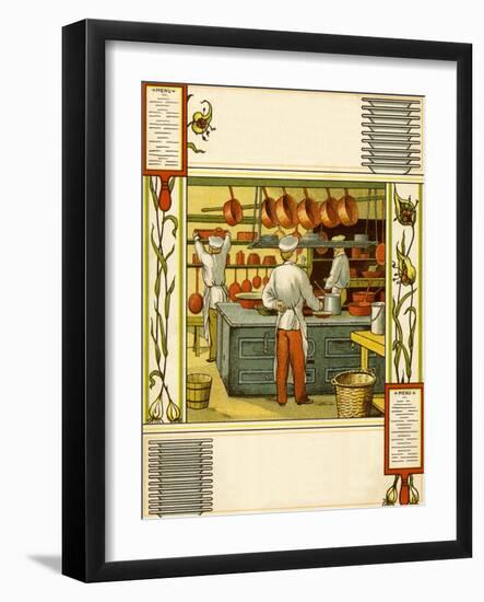 Chefs in French hotel kitchen-Thomas Crane-Framed Giclee Print