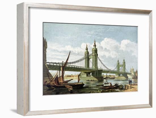 Chelsea Bridge, London, C1860-null-Framed Giclee Print