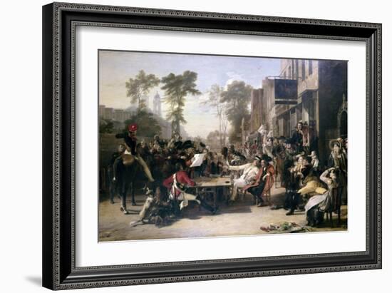 Chelsea Pensioners Reading the Waterloo Dispatch-David Wilkie-Framed Art Print