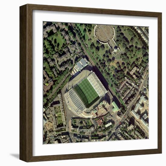 Chelsea's Stamford Bridge Stadium, Aerial-Getmapping Plc-Framed Premium Photographic Print