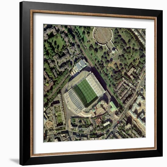 Chelsea's Stamford Bridge Stadium, Aerial-Getmapping Plc-Framed Premium Photographic Print