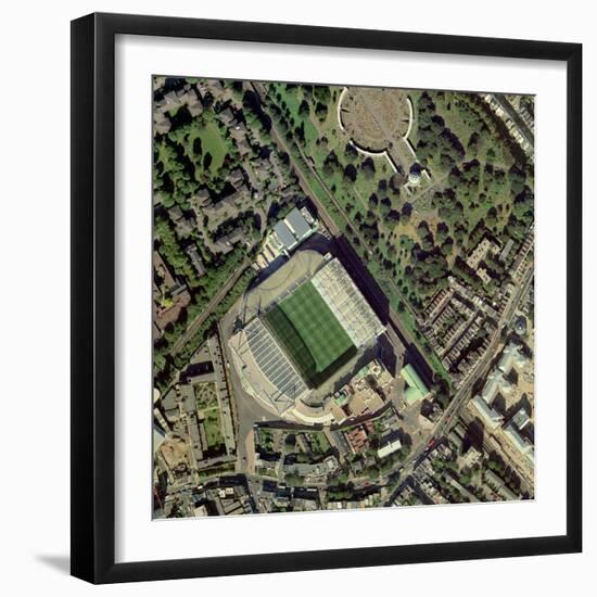 Chelsea's Stamford Bridge Stadium, Aerial-Getmapping Plc-Framed Premium Photographic Print