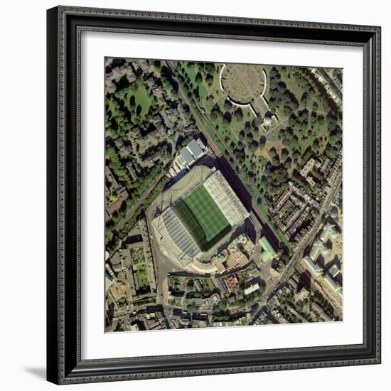 Chelsea's Stamford Bridge Stadium, Aerial-Getmapping Plc-Framed Premium Photographic Print