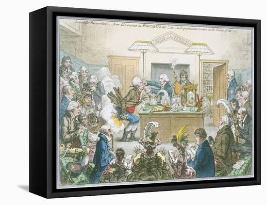 Chemical Lecture, 1802-James Gillray-Framed Premier Image Canvas