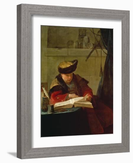 Chemiker in Seinem Labor, Le Souffleur-Jean-Baptiste Simeon Chardin-Framed Giclee Print