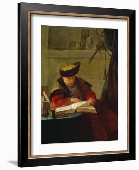 Chemiker in Seinem Labor, Le Souffleur-Jean-Baptiste Simeon Chardin-Framed Giclee Print