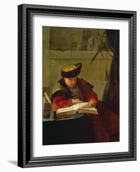 Chemiker in Seinem Labor, Le Souffleur-Jean-Baptiste Simeon Chardin-Framed Giclee Print