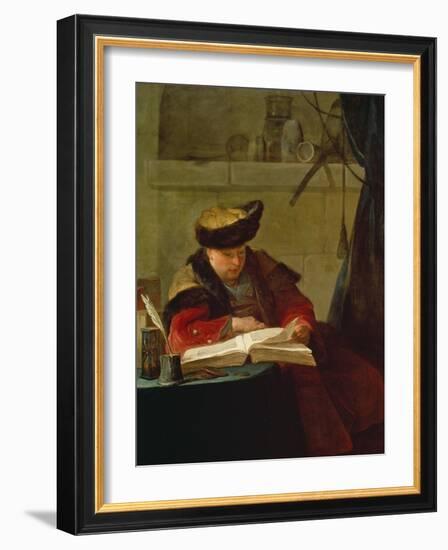 Chemiker in Seinem Labor, Le Souffleur-Jean-Baptiste Simeon Chardin-Framed Giclee Print