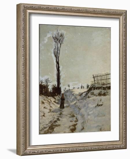 Chemin creux, effet de neige-Armand Guillaumin-Framed Giclee Print