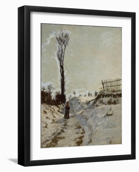 Chemin creux, effet de neige-Armand Guillaumin-Framed Giclee Print