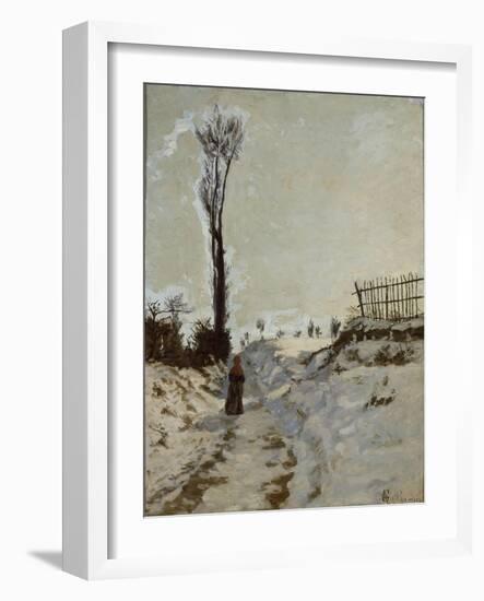 Chemin creux, effet de neige-Armand Guillaumin-Framed Giclee Print