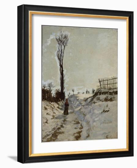 Chemin creux, effet de neige-Armand Guillaumin-Framed Giclee Print