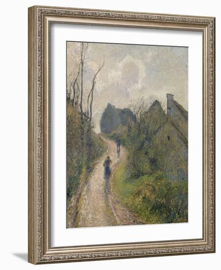 Chemin montant à Osny (Val d'Oise)-Camille Pissarro-Framed Giclee Print