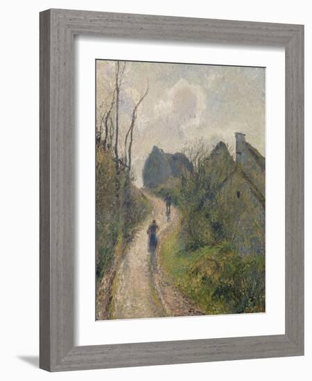 Chemin montant à Osny (Val d'Oise)-Camille Pissarro-Framed Giclee Print