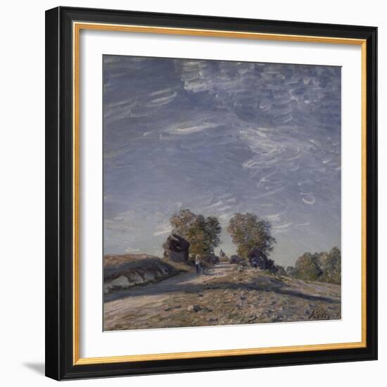 Chemin montant au soleil-Alfred Sisley-Framed Giclee Print