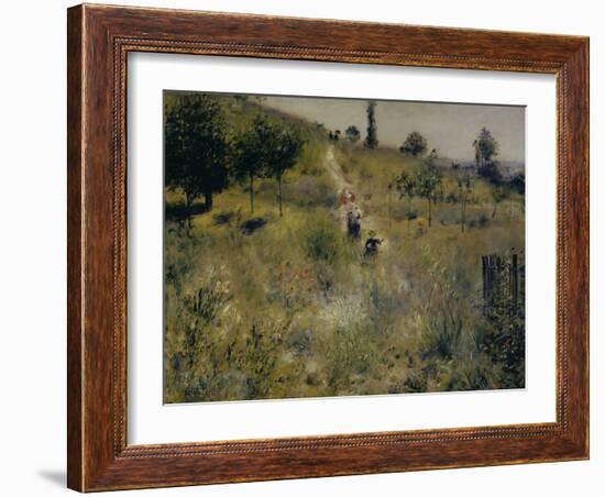 Chemin Montant dans les Hautes Herbes, c.1876-Pierre-Auguste Renoir-Framed Giclee Print