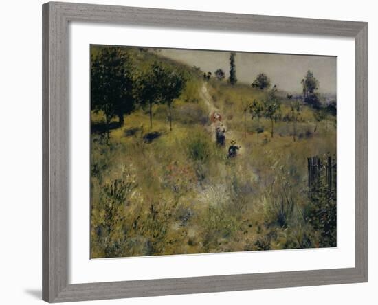 Chemin Montant dans les Hautes Herbes, c.1876-Pierre-Auguste Renoir-Framed Giclee Print