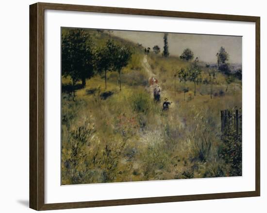 Chemin Montant dans les Hautes Herbes, c.1876-Pierre-Auguste Renoir-Framed Giclee Print