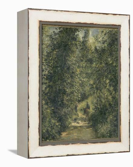 Chemin sous bois en été-Camille Pissarro-Framed Premier Image Canvas