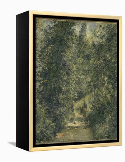 Chemin sous bois en été-Camille Pissarro-Framed Premier Image Canvas