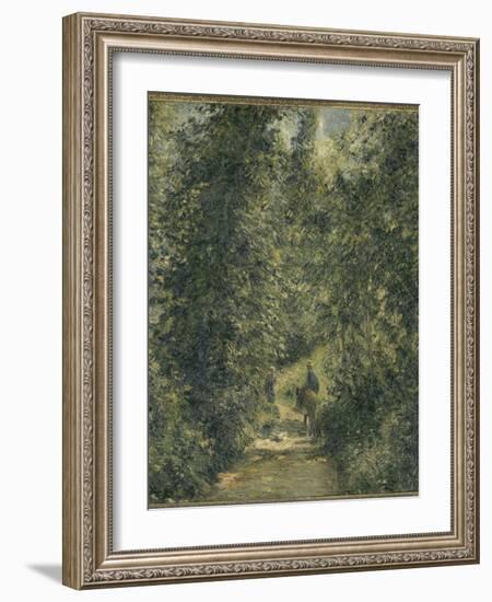 Chemin sous bois en été-Camille Pissarro-Framed Giclee Print