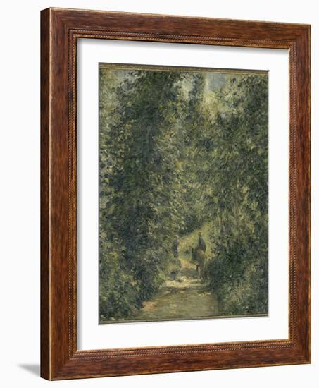 Chemin sous bois en été-Camille Pissarro-Framed Giclee Print