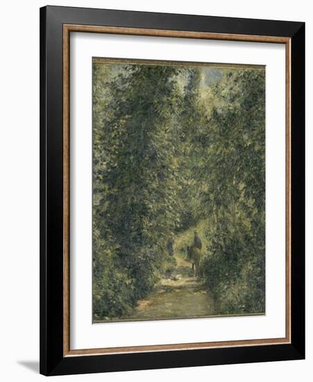 Chemin sous bois en été-Camille Pissarro-Framed Giclee Print