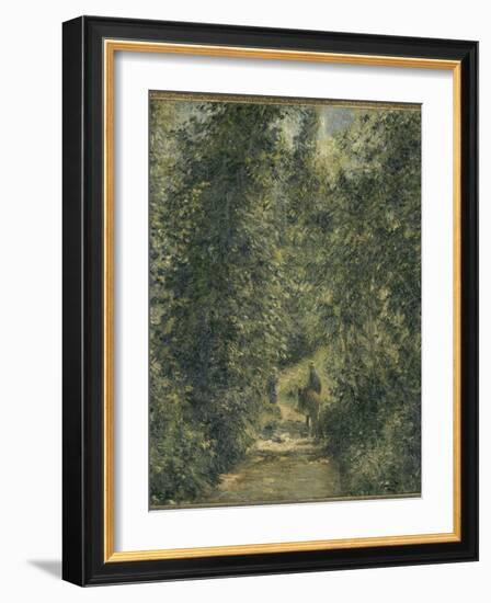 Chemin sous bois en été-Camille Pissarro-Framed Giclee Print