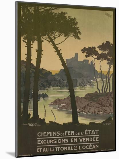 Chemins De Fer, French Travel Poster, Coastal Trips-null-Mounted Giclee Print