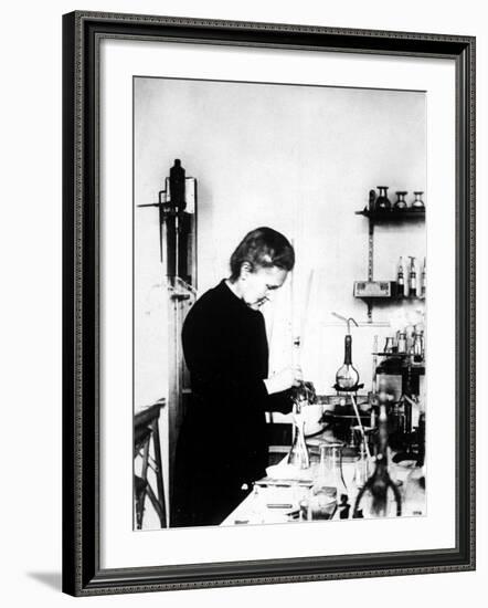 Chemist Marie Curie at Work in Her Laboratory-null-Framed Premium Photographic Print