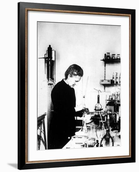 Chemist Marie Curie at Work in Her Laboratory-null-Framed Premium Photographic Print