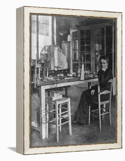 Chemist Marie Curie in Her Laboratory-null-Framed Premier Image Canvas