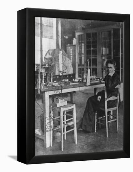 Chemist Marie Curie in Her Laboratory-null-Framed Premier Image Canvas