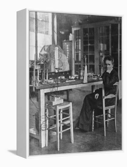 Chemist Marie Curie in Her Laboratory-null-Framed Premier Image Canvas