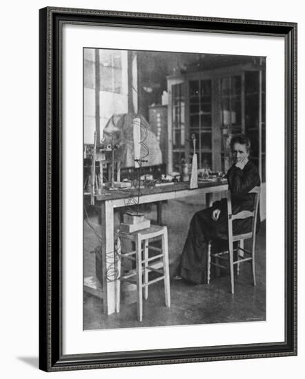 Chemist Marie Curie in Her Laboratory-null-Framed Premium Photographic Print