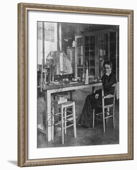 Chemist Marie Curie in Her Laboratory-null-Framed Premium Photographic Print