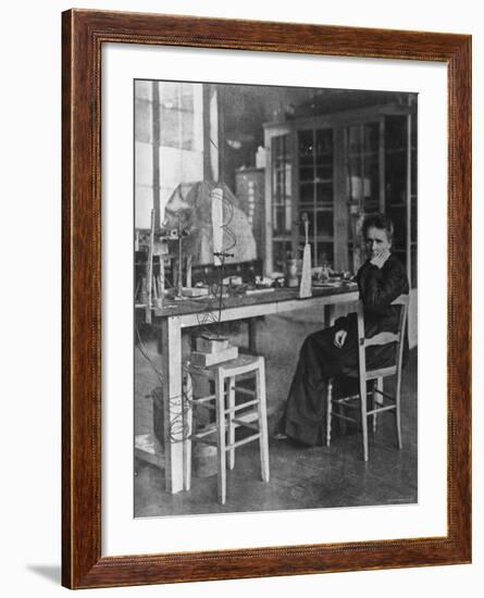 Chemist Marie Curie in Her Laboratory-null-Framed Premium Photographic Print
