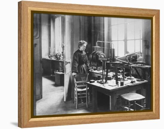 Chemist Marie Curie in Her Laboratory-null-Framed Premier Image Canvas