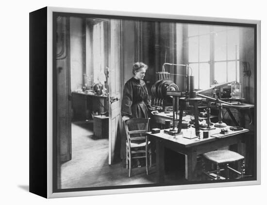 Chemist Marie Curie in Her Laboratory-null-Framed Premier Image Canvas