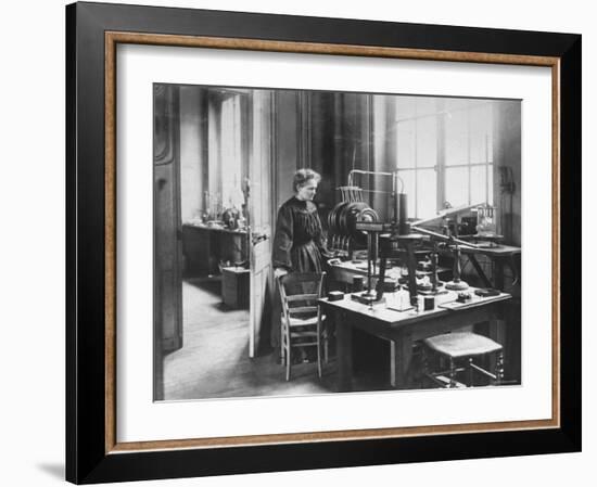 Chemist Marie Curie in Her Laboratory-null-Framed Premium Photographic Print