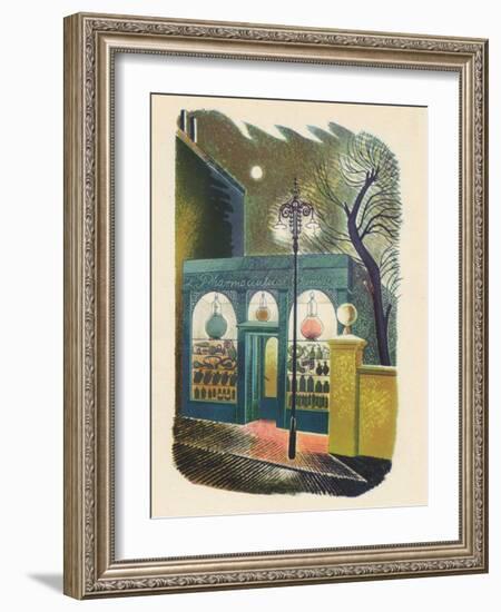 'Chemist Shop at Night', 1938, (1946)-Eric Ravilious-Framed Giclee Print