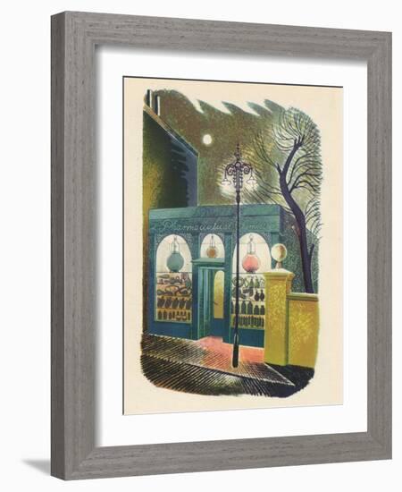 'Chemist Shop at Night', 1938, (1946)-Eric Ravilious-Framed Giclee Print