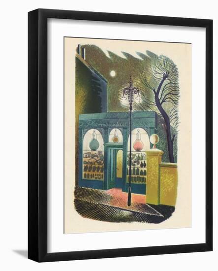 'Chemist Shop at Night', 1938, (1946)-Eric Ravilious-Framed Giclee Print