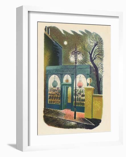 'Chemist Shop at Night', 1938, (1946)-Eric Ravilious-Framed Giclee Print