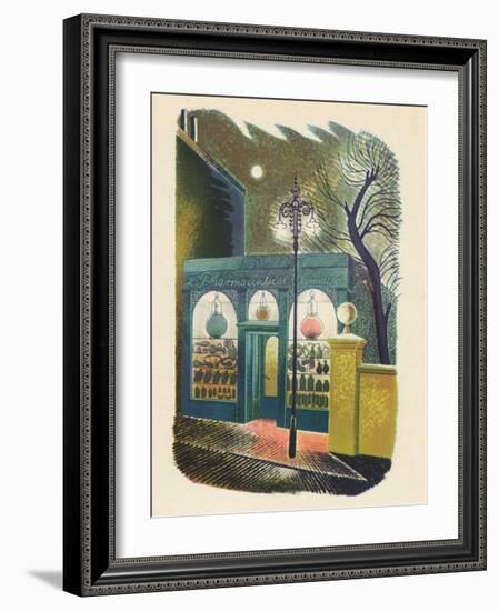 'Chemist Shop at Night', 1938, (1946)-Eric Ravilious-Framed Giclee Print