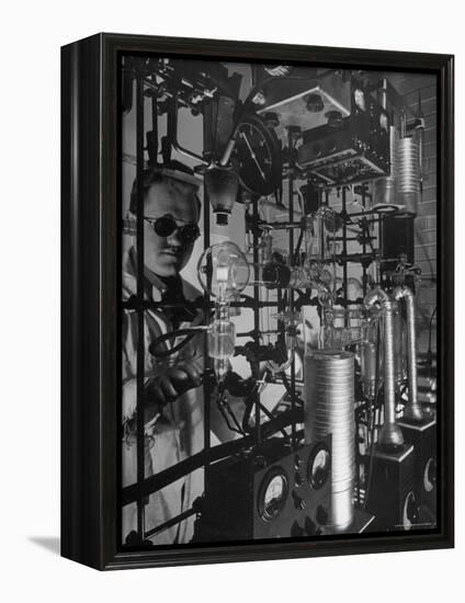 Chemist Working in the Research Laboratory-Fritz Goro-Framed Premier Image Canvas
