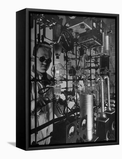 Chemist Working in the Research Laboratory-Fritz Goro-Framed Premier Image Canvas